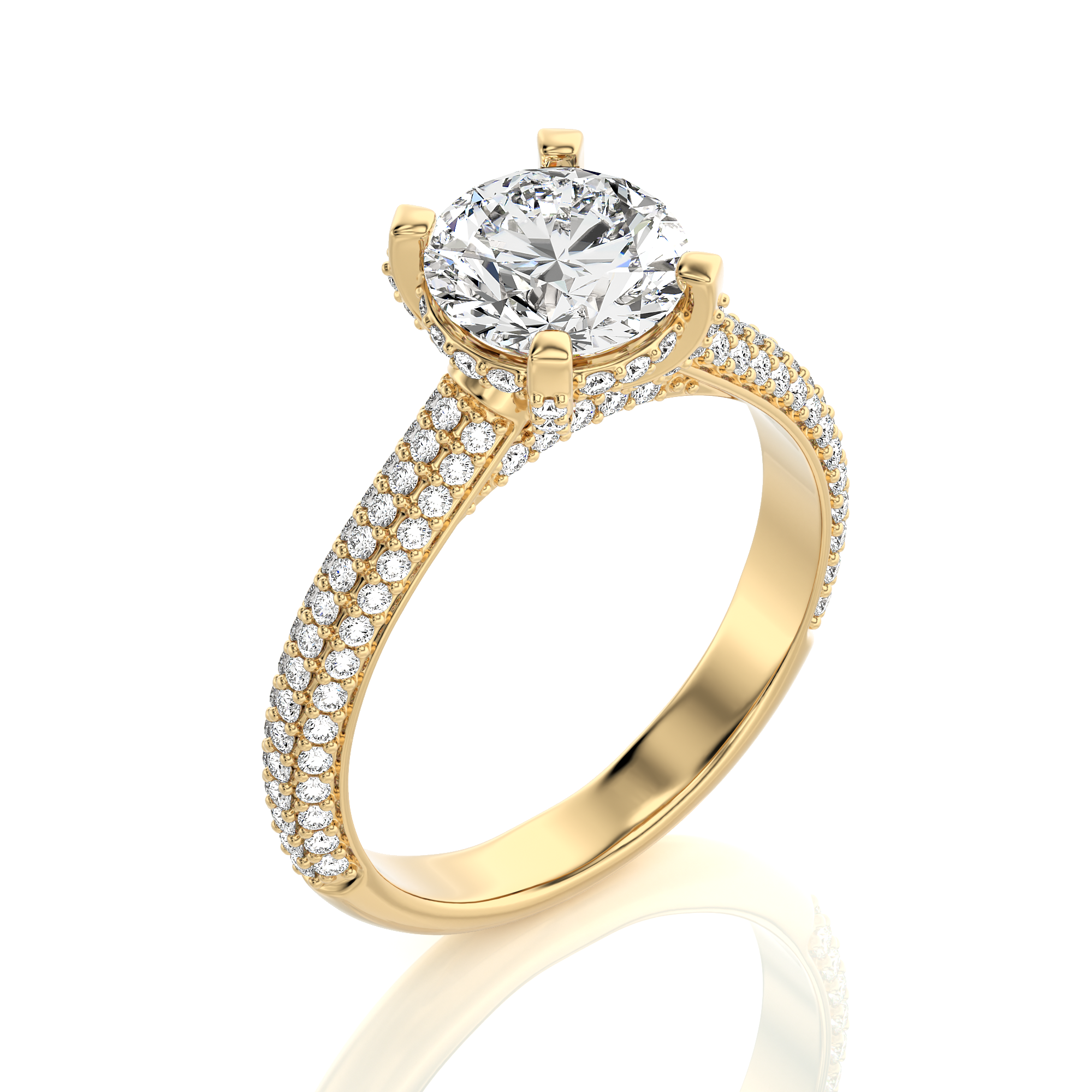 Moonlit Marvel Pave Diamond Engagement Ring
