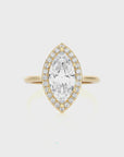 Exquisite Aura Halo Diamond Engagement Ring