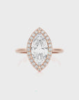 Exquisite Aura Halo Diamond Engagement Ring