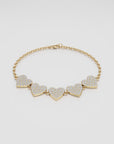 Five Hearts of Gold Bracelet