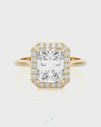 Exquisite Aura Halo Diamond Engagement Ring