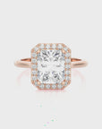 Exquisite Aura Halo Diamond Engagement Ring