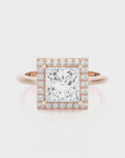 Exquisite Aura Halo Diamond Engagement Ring