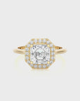 Exquisite Aura Halo Diamond Engagement Ring
