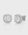 Elegant Escapades Halo Diamond Stud Earrings