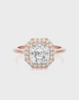 Exquisite Aura Halo Diamond Engagement Ring