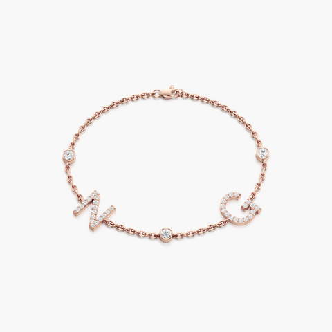 Double Initial Letters Bracelet
