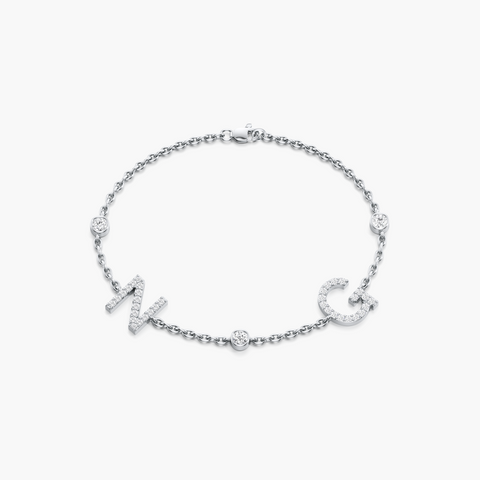 Double Initial Letters Bracelet