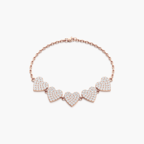 Five Hearts of Gold Bracelet