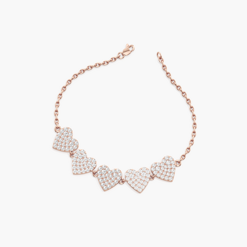Five Hearts of Gold Bracelet