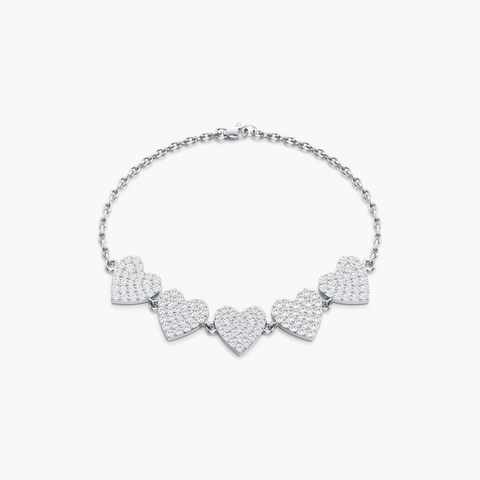 Five Hearts of Gold Bracelet