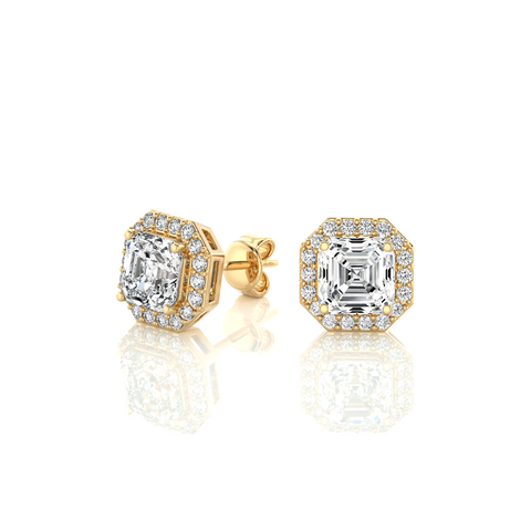 Elegant Escapades Halo Diamond Stud Earrings
