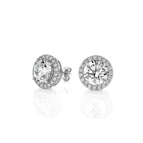 Elegant Escapades Halo Diamond Stud Earrings