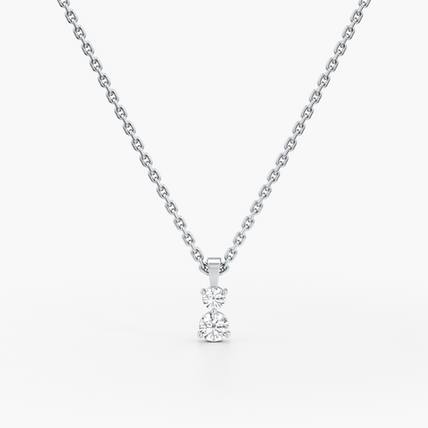 Twin Diamond Drop Pendant