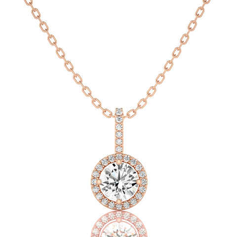 City Night Solitaire Halo Pendant