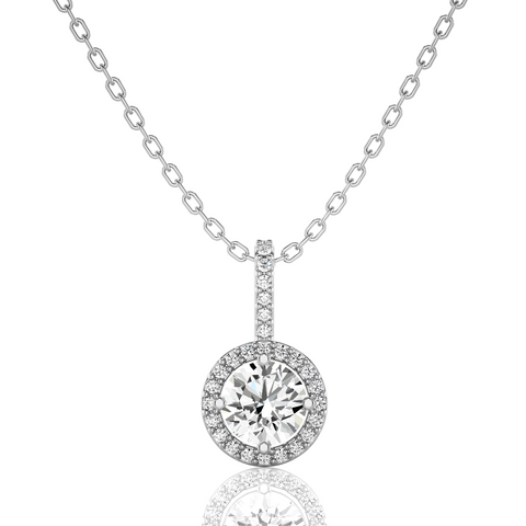 City Night Solitaire Halo Pendant