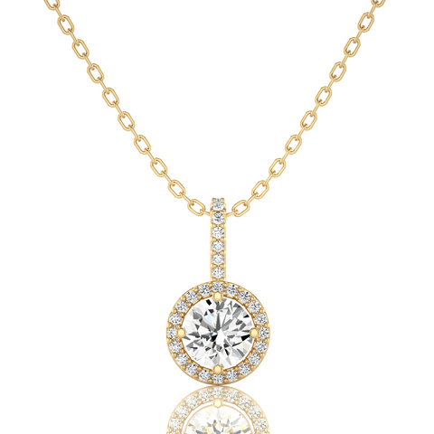 City Night Solitaire Halo Pendant
