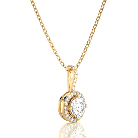 City Night Solitaire Halo Pendant