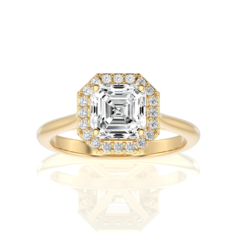 Exquisite Aura Halo Diamond Engagement Ring