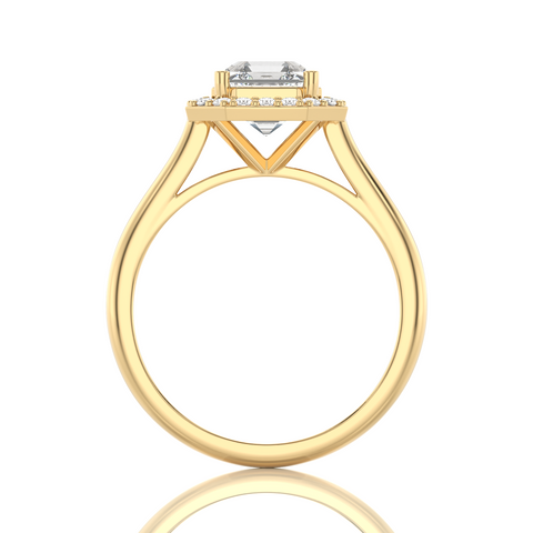 Exquisite Aura Halo Diamond Engagement Ring