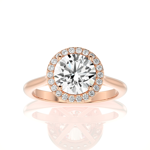 Exquisite Aura Halo Diamond Engagement Ring