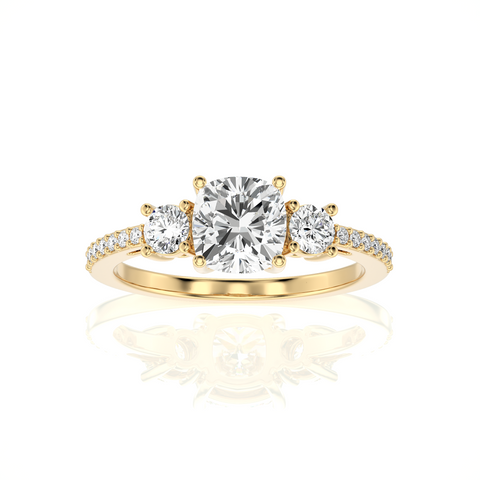 Marvelous Melody Three-Stone Diamond Engagement Ring