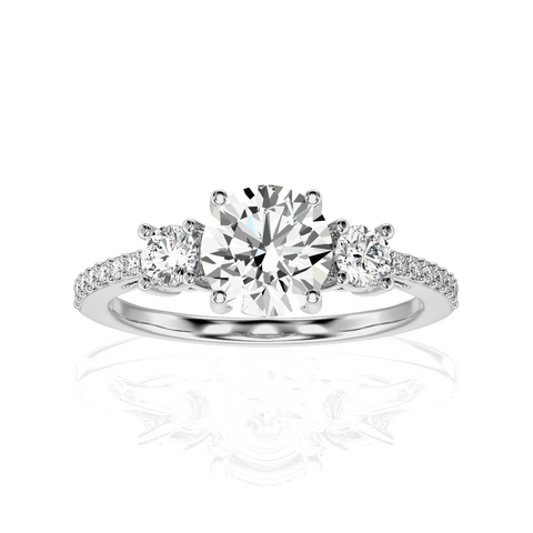Marvelous Melody Three-Stone Diamond Engagement Ring