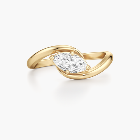 Gilded Marquise Diamond Ring